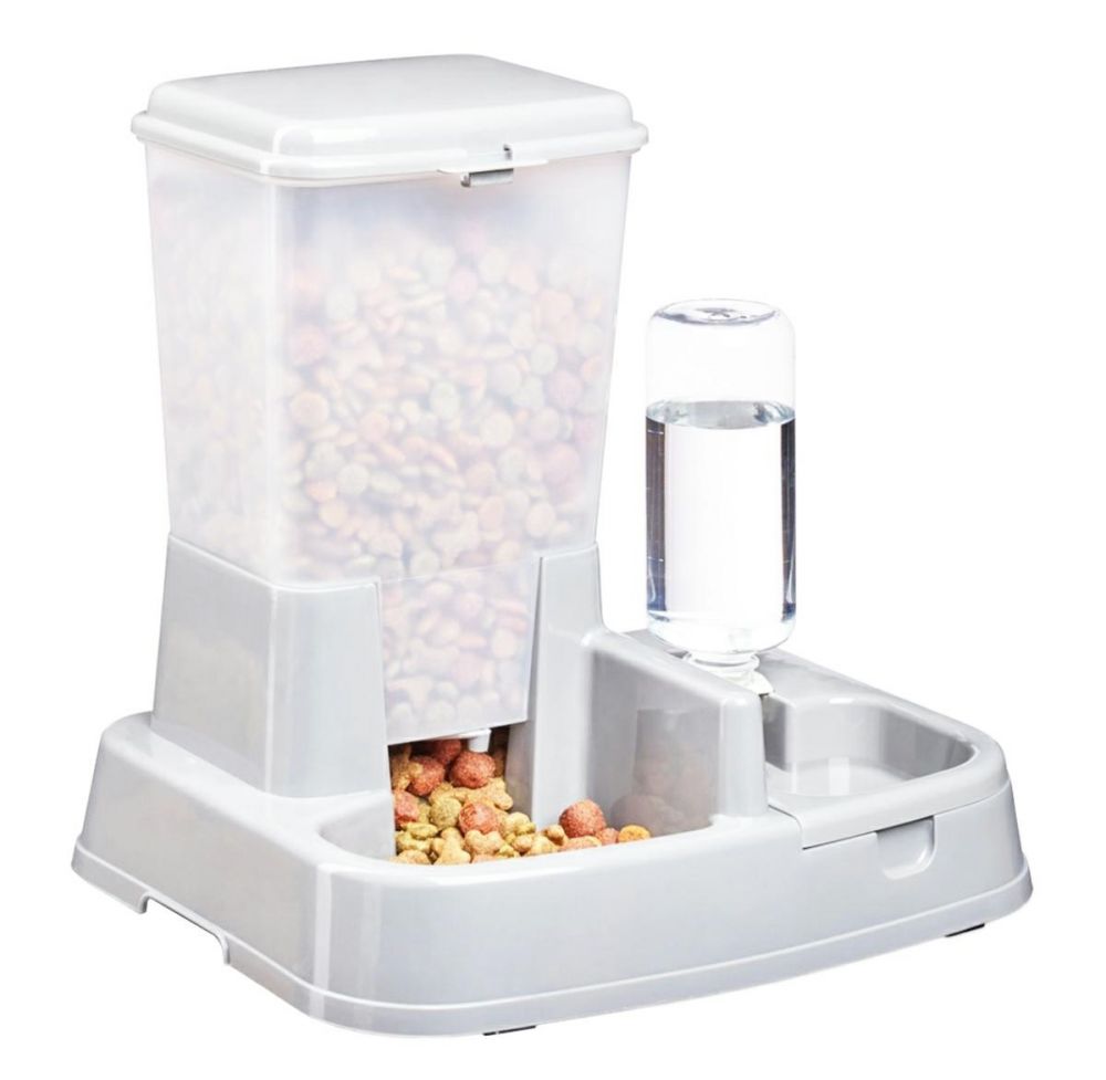 Automatický dávkovač krmiva a vody 2v1 pro domácí zvířata 1 Kg HOBY Sklad3 AG684 30