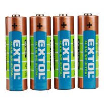 Baterie alkalické EXTOL ENERGY ULTRA +, 4ks, 1,5V AA (LR6), EXTOL LIGHT