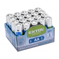 Baterie zink-chloridové, 20ks, 1,5V AA (R6) EXTOL ENERGY