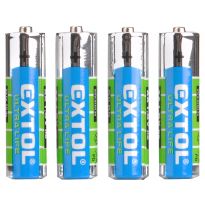 Baterie zinko-chloridové, 4ks, 1,5V AA (LR6), EXTOL LIGHT