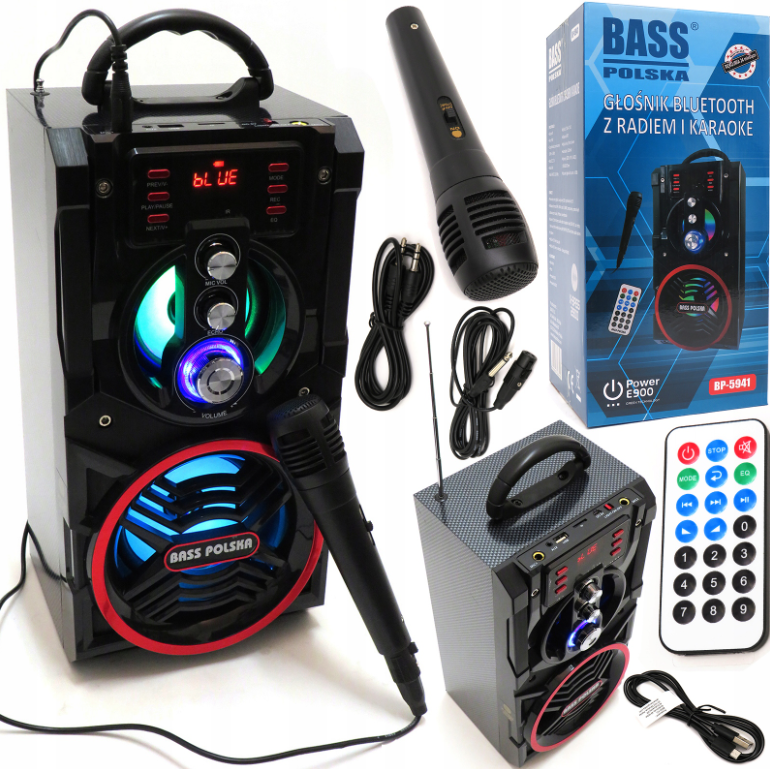 Bluetooth reproduktor 90W s rádiem a funkcí karaoke BASS 2.8 Kg HOBY Sklad3 BP-5941