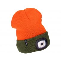Čepice s čelovkou 4 x 45 lm USB nabíjení fluorescentní oranžová/khaki oboustranná EXTOL LIGHT