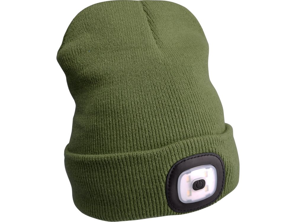 Čepice s čelovkou, nabíjecí, USB, zelená, univerzální velikost 0.036 Kg HOBY Sklad3 43192 12