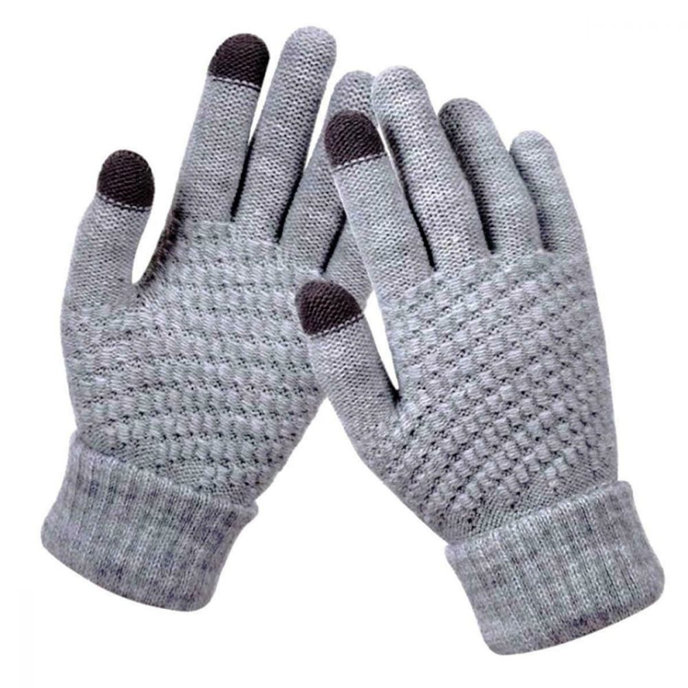 Dotykové zimní rukavice, šedé