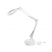Lampa stolní s lupou, bílá, USB napájení, 2400lm, 3 barvy světla, 5x zvětšení EXTOL LIGHT