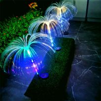 LED solární dekorativní zahradní osvětlení Medúza, s osvětlenou tyčí, 2ks BASS
