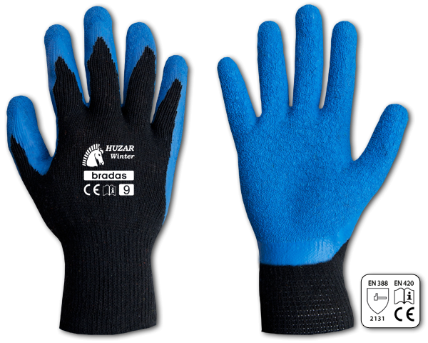 Ochranné rukavice, latexové, 10" HUZAR WINTER 0 Kg HOBY Sklad3 BR-RWHW10