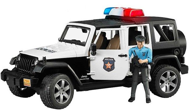 Policejní Jeep Wrangler Rubicon + policista a maják 02526 BRUDER 0 Kg HOBY Sklad3 BO-02526