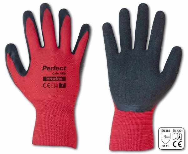 Pracovní rukavice 10", červeno-černé PERFECT GRIP RED 0.1 Kg HOBY Sklad3 BR-RWPGRD10