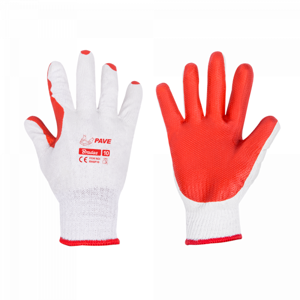 Pracovní rukavice bavlna-latex 10" PAVE 0.1 Kg HOBY Sklad3 BR-RWBP10