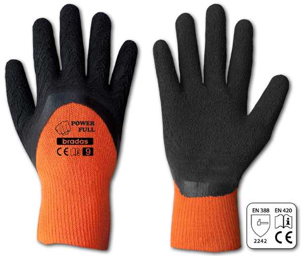 Pracovní rukavice bavlna-latex 11" POWER FULL 0.1 Kg HOBY Sklad3 BR-RWPF11