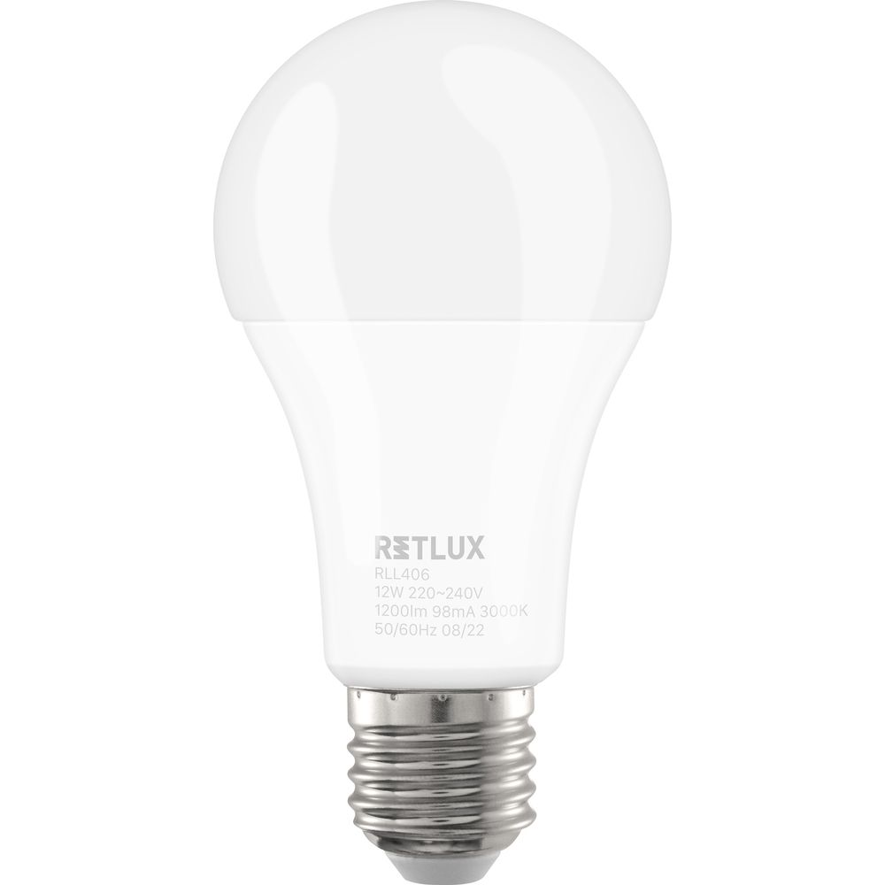 RLL 406 A60 E27 bulb 12W WW RETLUX 0.04 Kg HOBY Sklad3 50005663